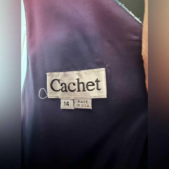 Cachet Size 14 Formal Teal Floor Length Gown with Tie Details down the back - Picture 4 of 15